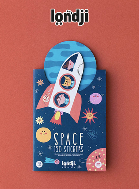 Londji恐龙城市道路太空场景贴画可反复粘贴重复使用便携贴纸玩具