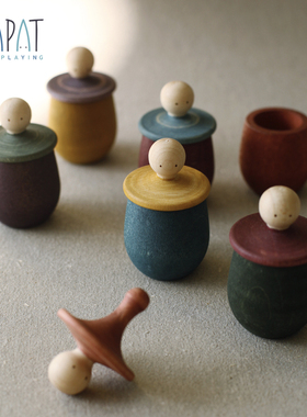 Grapat Little Things 木头小人小盒积木儿童木制小物收纳盒玩具