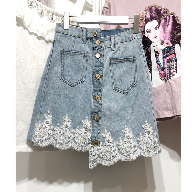 韩国新款花朵拼接牛仔短裙女修身显瘦韩版A字裙学生半身裙女时尚|msdalam kategori Butik wanita / wanita, skirt - dari Buy2taobao.com untuk memberikan perkhidmatan ejen Taobao profesional membeli