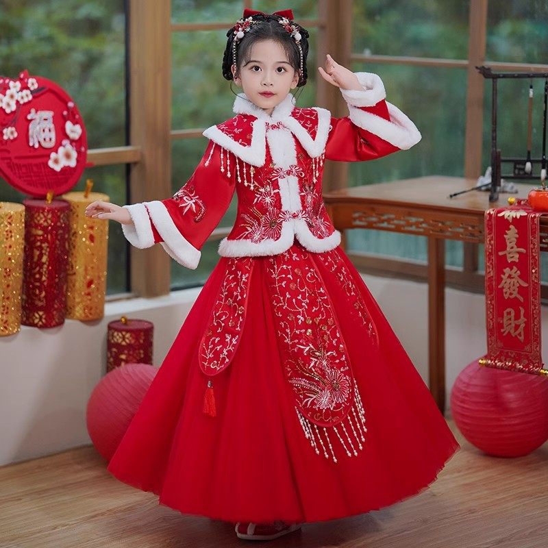 女童汉服2025古风中国风冬款加厚儿童古装裙子新年女孩唐装拜年服,童装/婴儿装/亲子装,汉服,淘宝优惠券,粉丝福利购,淘宝优惠卷