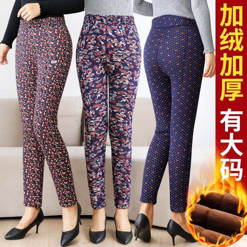 驼绒棉裤女三层加厚高腰
