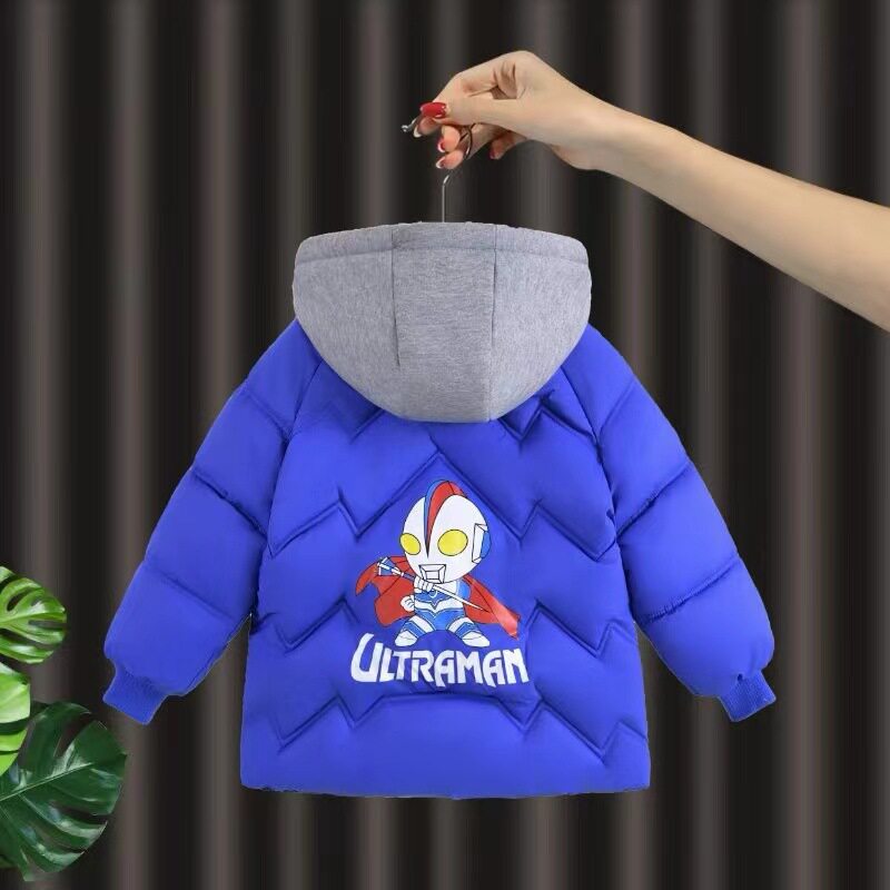 男童加厚加绒冬季外套奥特曼夹克儿童羽绒棉服中小童冬季加厚棉服