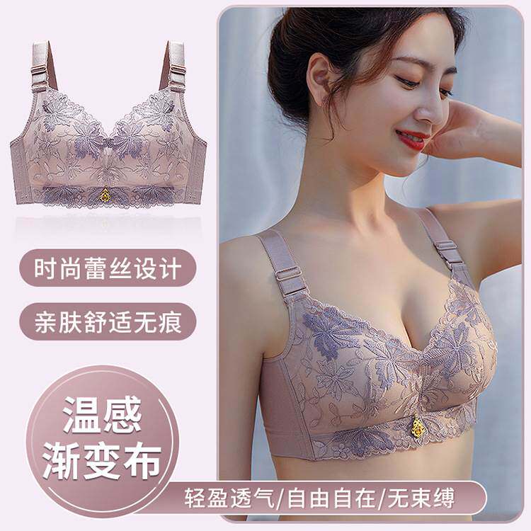 温变宫廷刺绣蕾丝文胸无