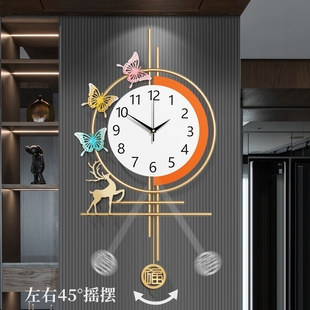 轻奢网红创意简约现代大气家用装 钟表挂钟客厅2024新款 饰挂墙时钟