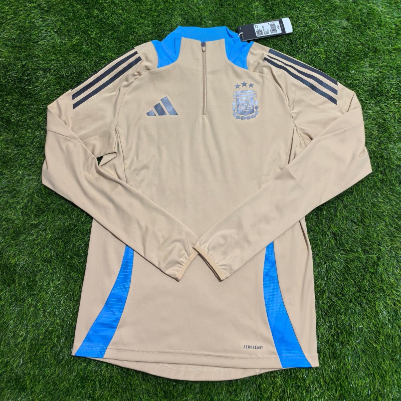 Adidas 阿根廷 2024美洲杯球员版半拉链足球拇指扣训练服 iq0820