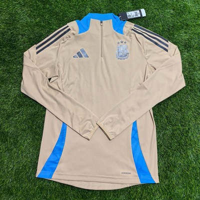 Adidas 阿根廷 2024美洲杯球员版半拉链足球拇指扣训练服 iq0820