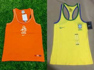 Nike 荷兰 巴西 国家队女款无袖足球球迷运动T恤沙滩休闲无袖背心