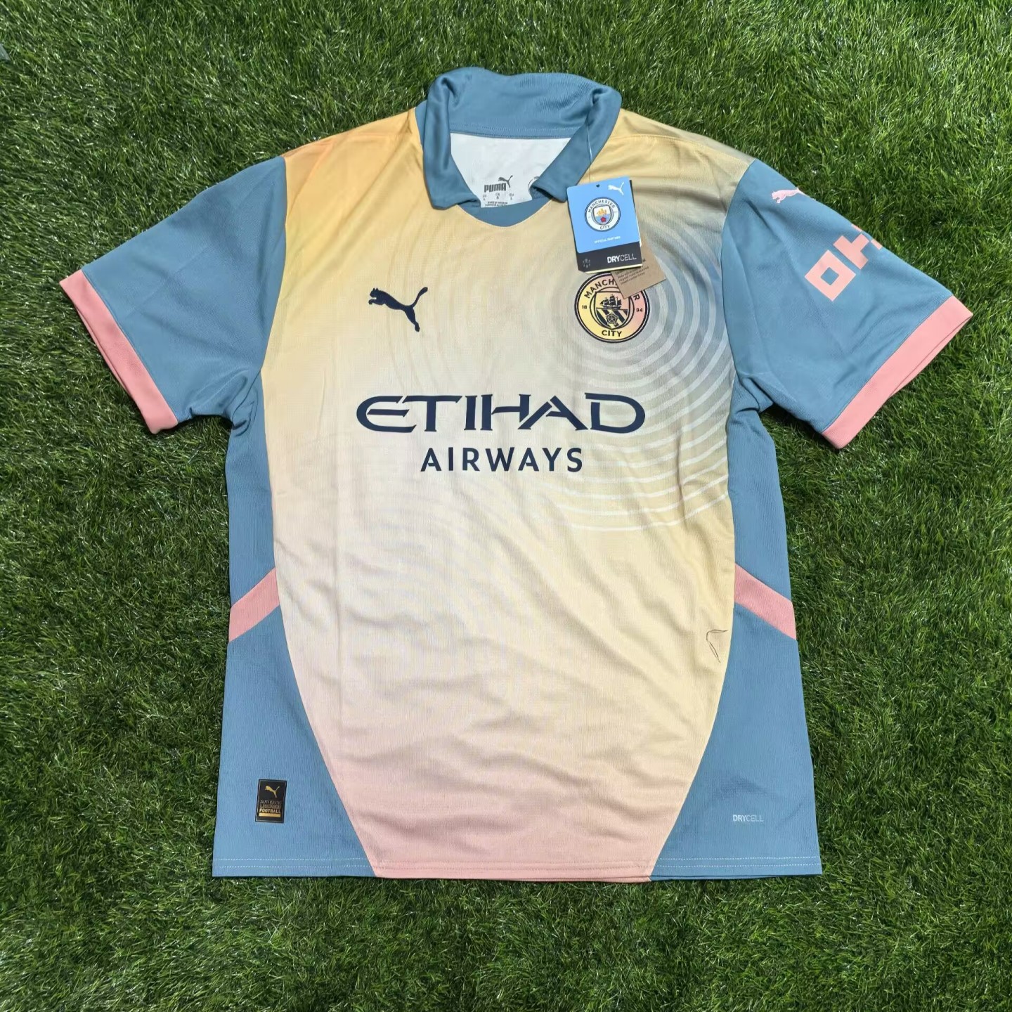 PUMA 曼城 2425绿洲乐队联名第四客场球迷版短袖球衣足球服775202