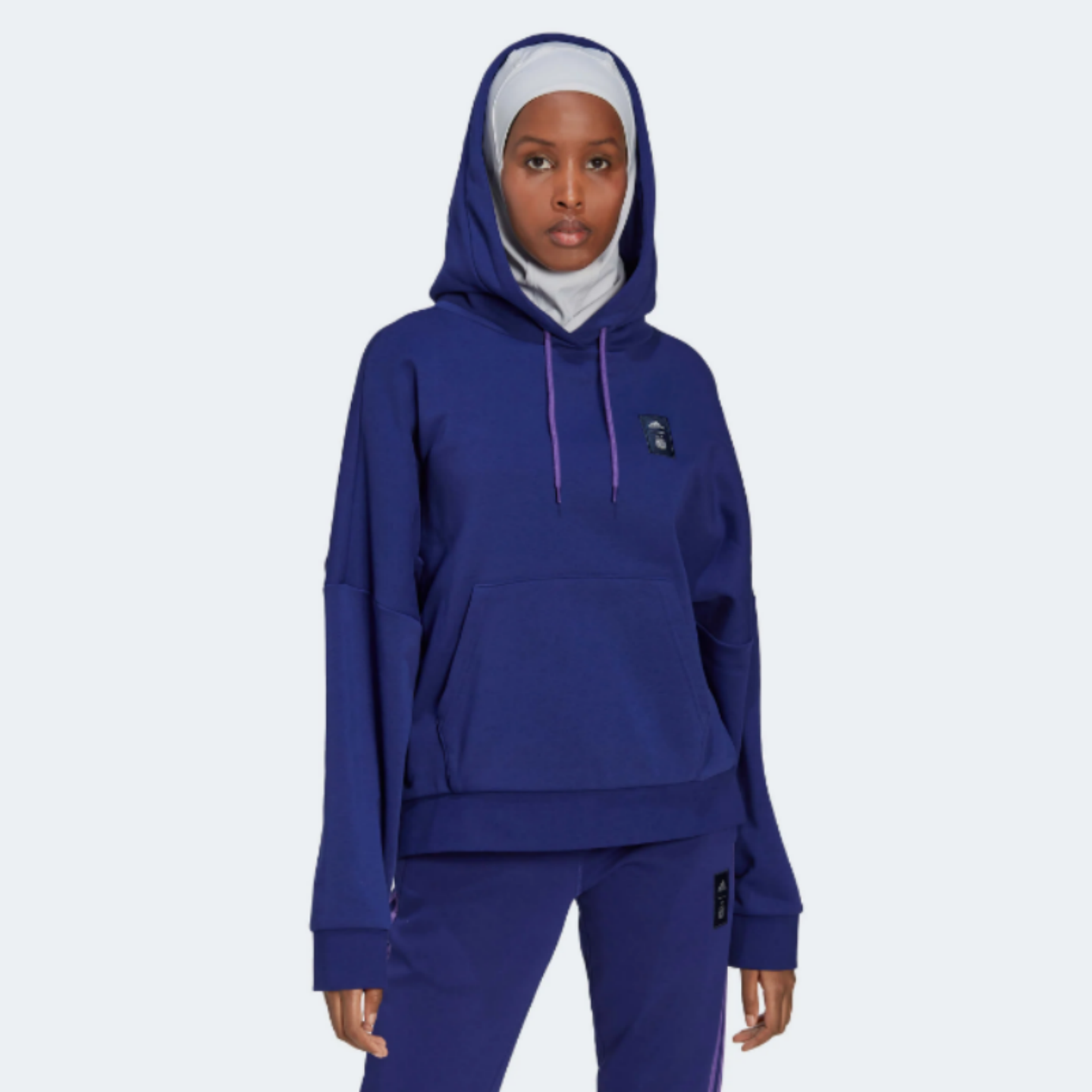 Adidas 阿根廷 女子连帽外套宽松oversize风足球套头衫卫衣hl8434