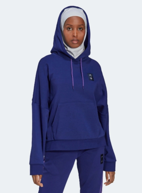 Adidas 阿根廷 女子连帽外套宽松oversize风足球套头衫卫衣hl8434