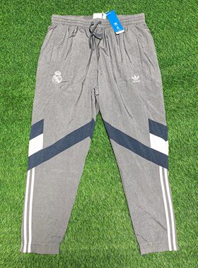 Adidas 三叶草 皇马 男子足球运动长裤复古训练拉链收腿裤 ji9480