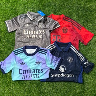 Adidas 皇马 拜仁 阿森纳 曼联 2425大童儿童女球迷版球衣足球服