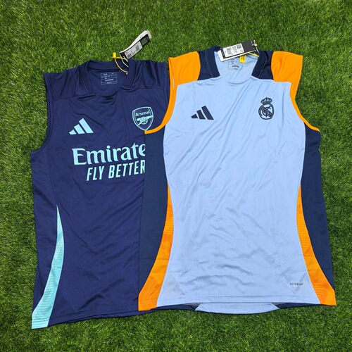 Adidas 阿森纳 皇马 2425足球无袖背心赛前训练服 it2199 it5094
