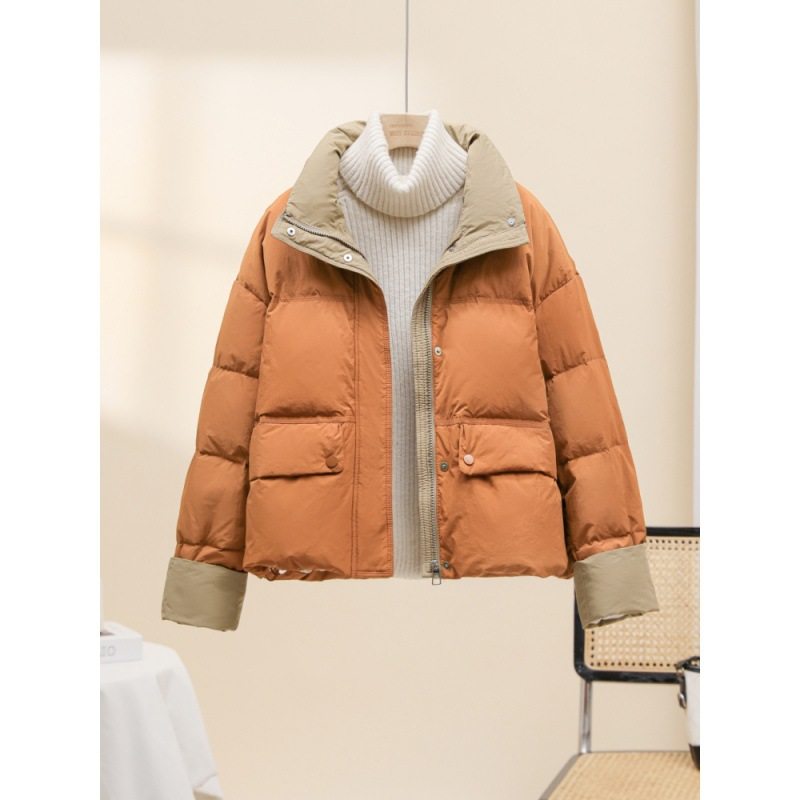 韩国东大门26冬季新款韩版羽绒棉服女拼色加厚面包服小个子外套