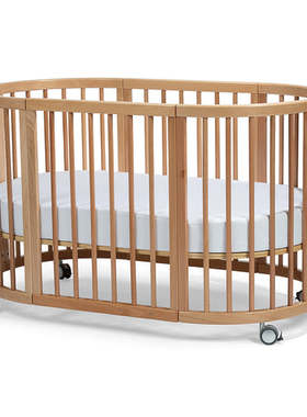 欧式轻奢多功能婴儿床榉木实木儿童床BASSINET BABY COT含床垫