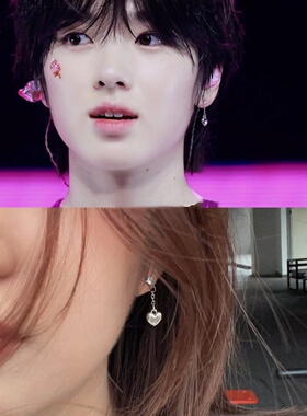 新款高版本sakuya同款爱心耳坠耳钉轻奢小众设计百搭高级感耳饰