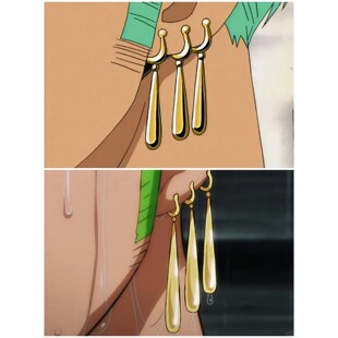 高品质新款《航海王》索隆同款耳环二次元动漫cos优先周边耳饰