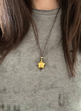 v金高版本折纸星星项链时尚潮流爆款高颜值设计轻奢个性小众饰品