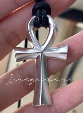 新款高版保色安卡符吊坠项链复古小众设计时尚百搭毛衣链饰品