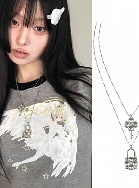 高品质新款守护甜心联名复古双层项链颈链时尚百搭锁骨链精铸叠戴