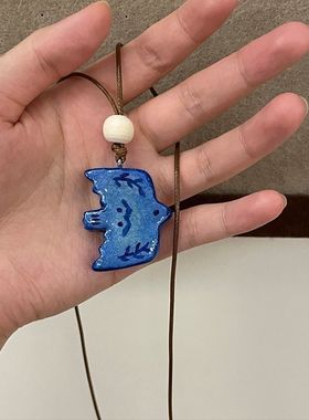 新款现货高版本飞鸟集蓝色小鸟项链复古可爱个性百搭毛衣链潮