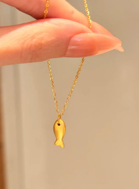 新款高品质版本小黄鱼项链简约精致百搭立体时尚个性锁骨链