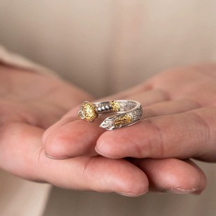 道家七星剑 开口戒指男女款新中式可调节指环