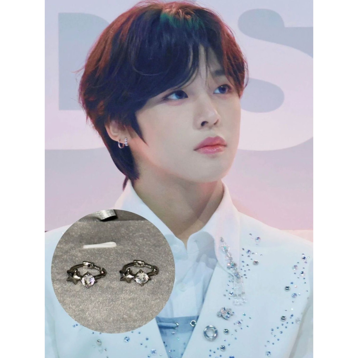 现货高版本韩国男团riku同款星星耳环可爱粉丝应援周边送女友礼物