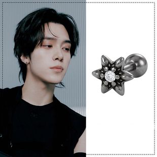 高品质新款威神黄冠亨同款六芒星耳钉耳环韩版个性时尚耳饰品