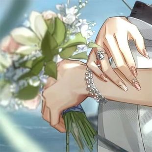 高品质现货新款萧逸流光颂歌蓝水晶戒指光与夜之恋高级感指环