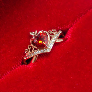 新款高版恋与深空夏以昼爱心苹果戒指动漫印象同人指环生日