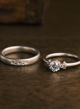 高品质新款真金电镀雪花印章戒指气质百搭对戒食指戒个性简约