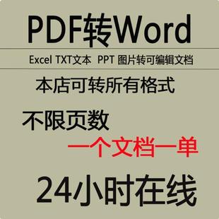 扫描件PDF转word/Excel/PPT/TXT/图片转可编辑文档不乱码文字提取