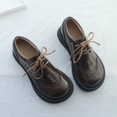 女春秋新款 厚底增高女鞋 日系软妹jk鞋 大头英伦风小皮鞋 复古单鞋 女