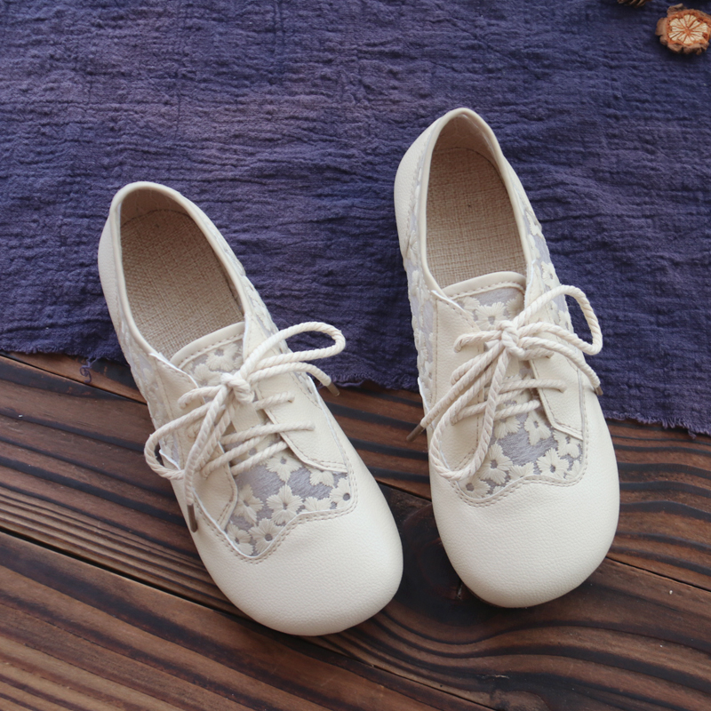 森女花朵凉鞋女透气网鞋软底单鞋