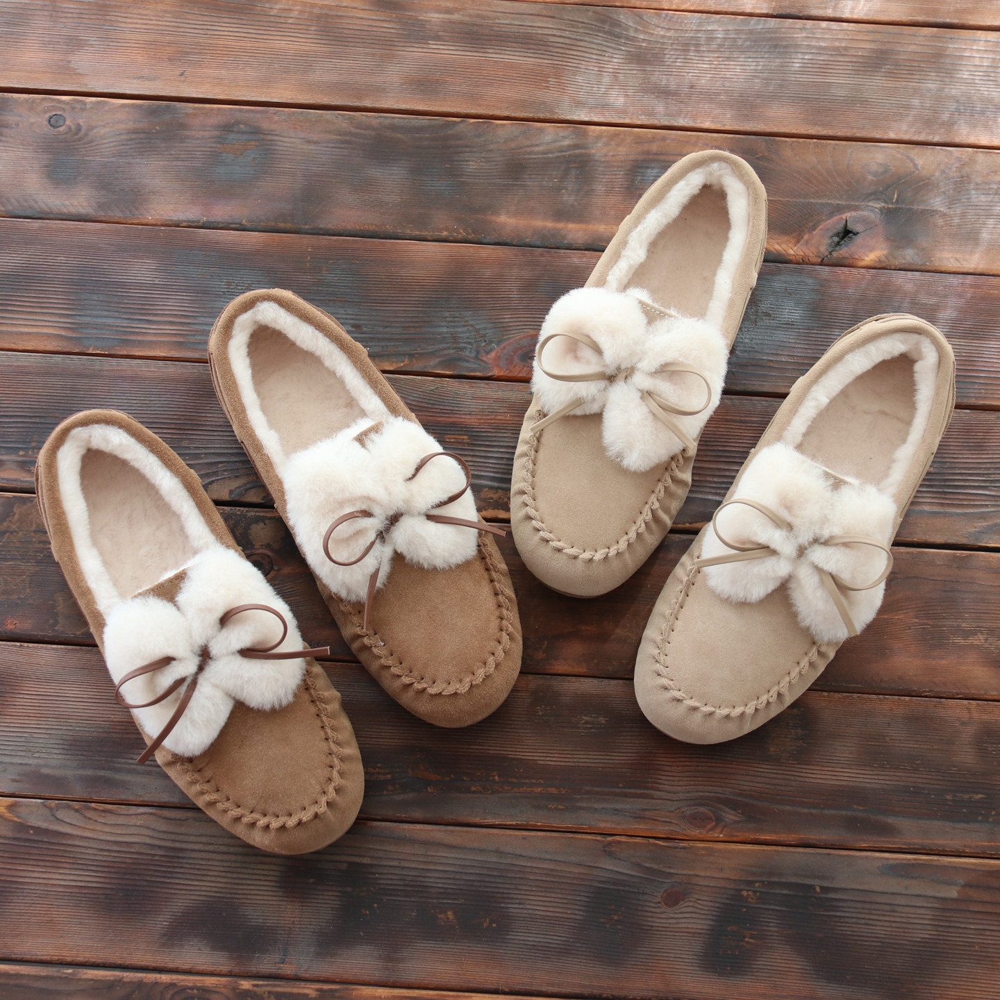 真皮加绒豆豆鞋女冬季新款羊羔毛毛鞋内增高雪地靴复古保暖棉鞋女,女鞋,时尚雪地靴,淘宝优惠券,粉丝福利购,淘宝优惠卷