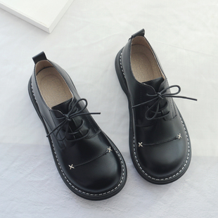 圆头复古小皮鞋 大头单鞋 英伦风学生软妹jk鞋 厚底女鞋 女 女春秋新款