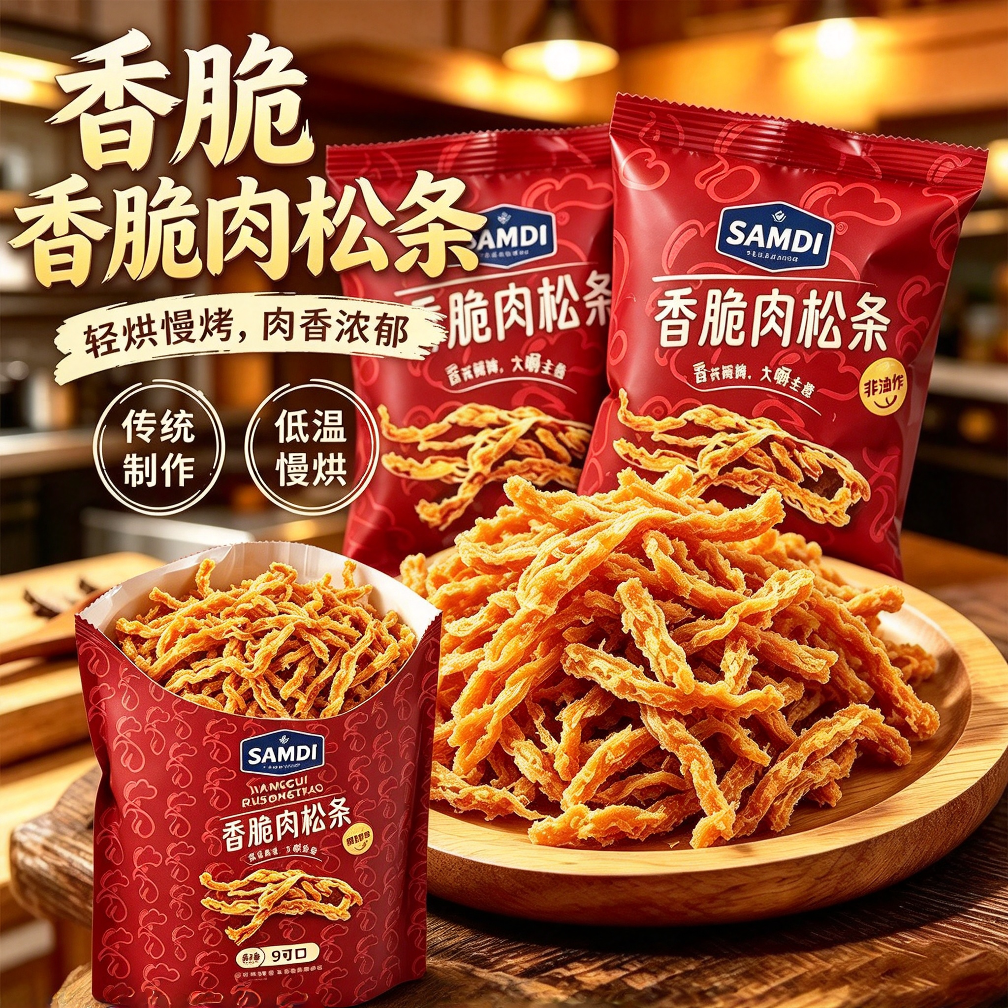 香脆肉松条鸡肉条肉干解馋小零食