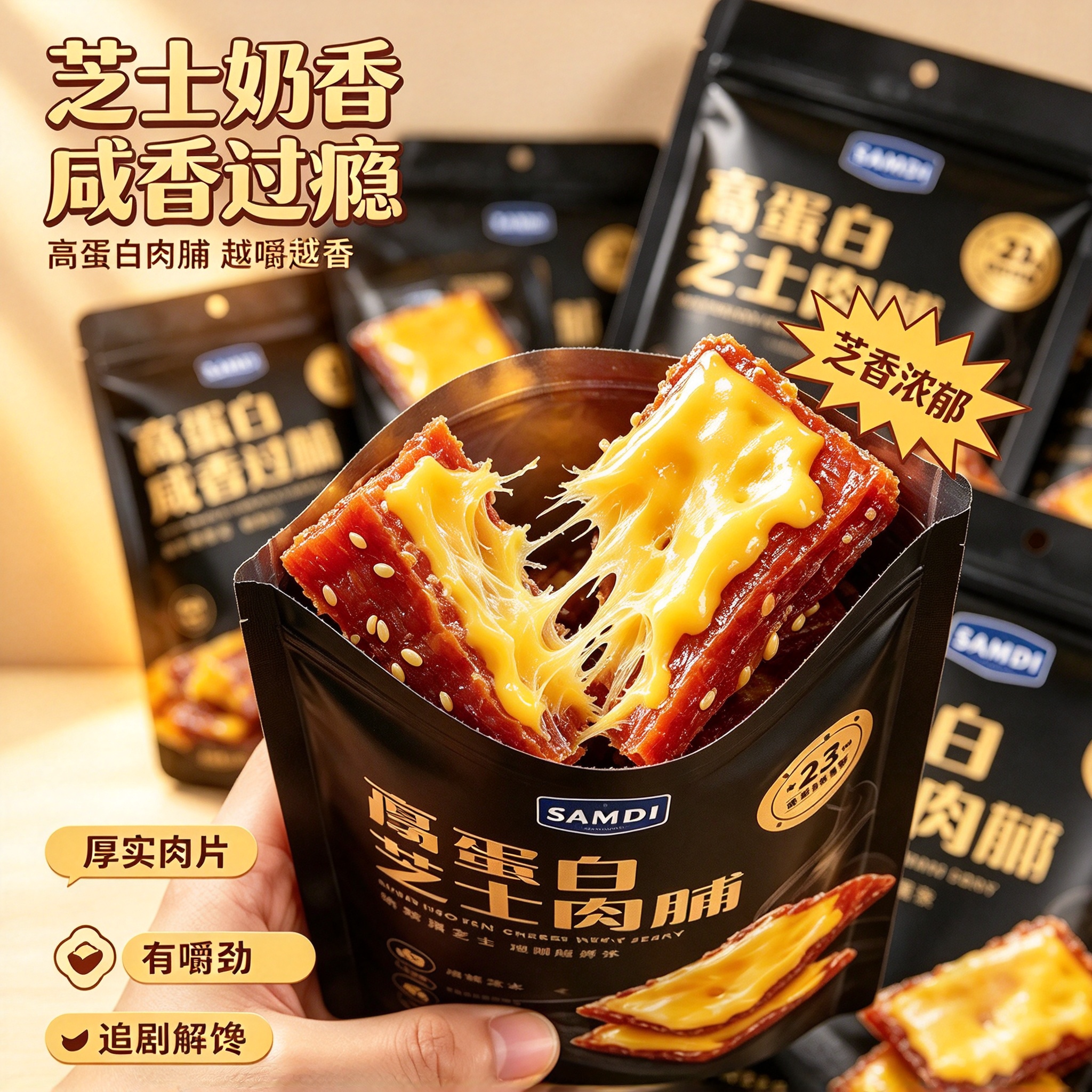 碳烤芝士肉铺袋装炙烤即食追剧解