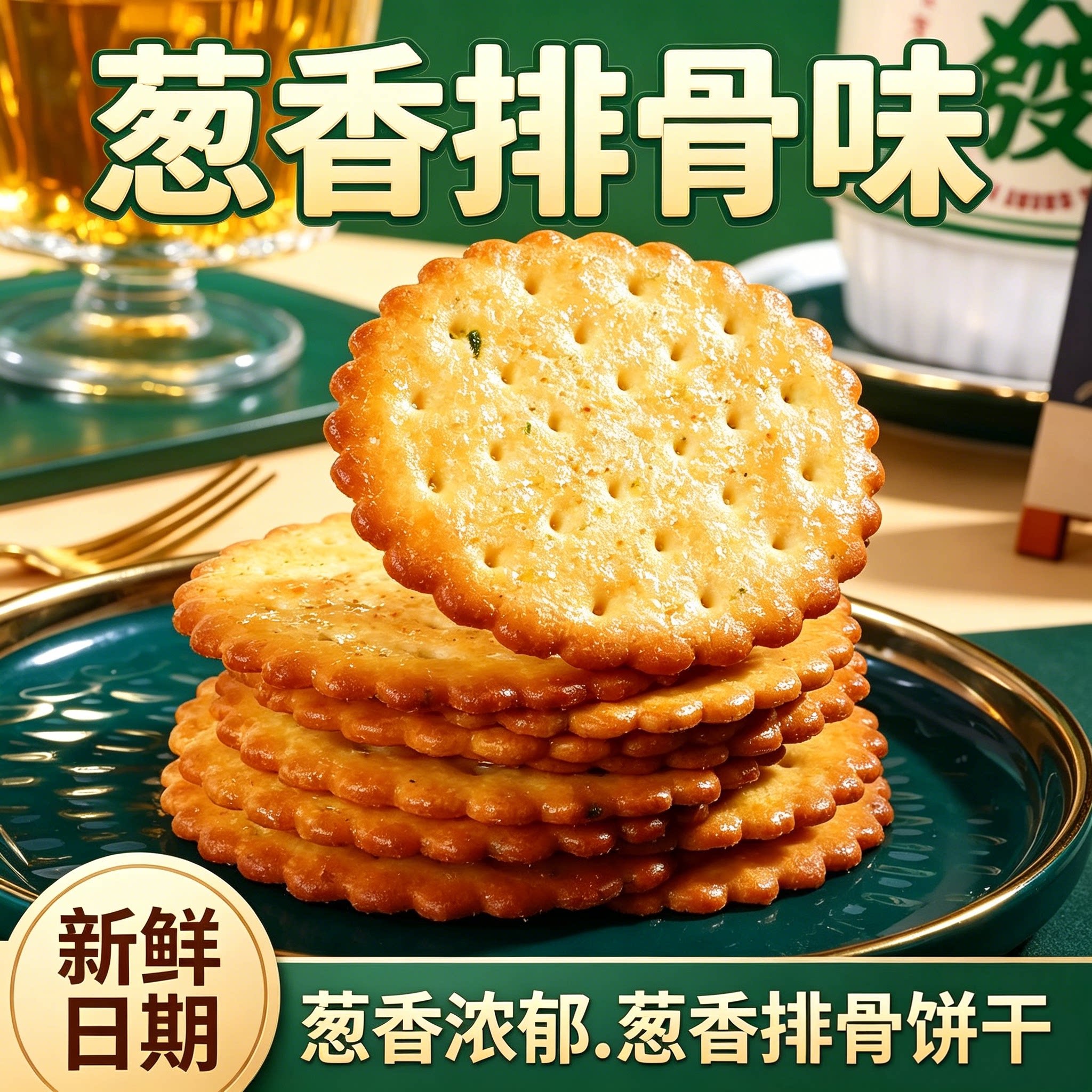葱香排骨味饼干办公室下午茶零食