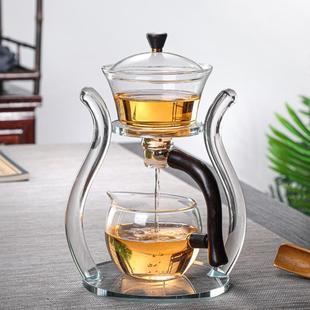 家用功夫茶杯懒人泡茶冲茶器 磁吸感应防烫茶壶玻璃自动茶具套装