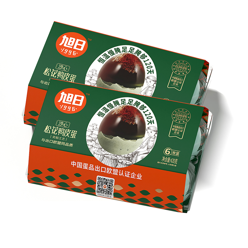 旭日1996沙心松花鸭皮蛋6枚420克1盒装红茶配方出口欧盟同品质-封面