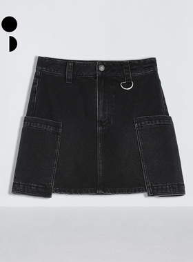 未知未觉短款时尚复古显瘦包臀百搭a字高腰牛仔半身裙W432Q21903