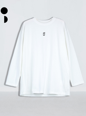 未知未觉基础款极简百搭圆领宽松纯棉长袖印花T恤女W441T11554