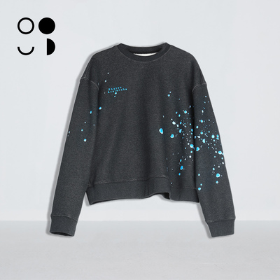 未知未觉25冬新品重磅潮流百搭印花圆领长袖纯棉卫衣女W441V21553