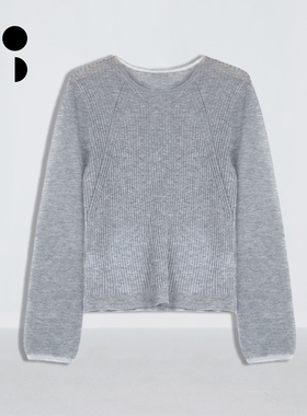 未知未觉25冬新短款简约修身显瘦圆领长袖打底针织衫女W441M29092