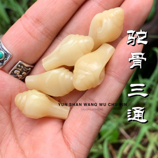个性驼骨 法螺三通 文玩配饰藏式三通佛头配件