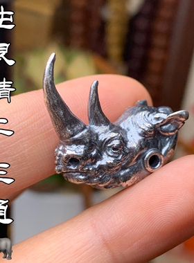 纯银精工犀三通文玩精工文玩个性搭配