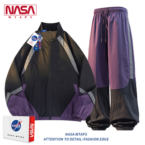 NASA WTAPS运动套装男士春秋季2024新款潮牌青少年户外冲锋衣裤