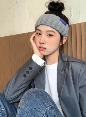 馨帮帮 弹力松紧束发带日常外戴韩版百搭街头宽边运动针织发带女